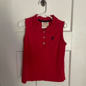 Red Sleeveless Kids Polo Shirt
